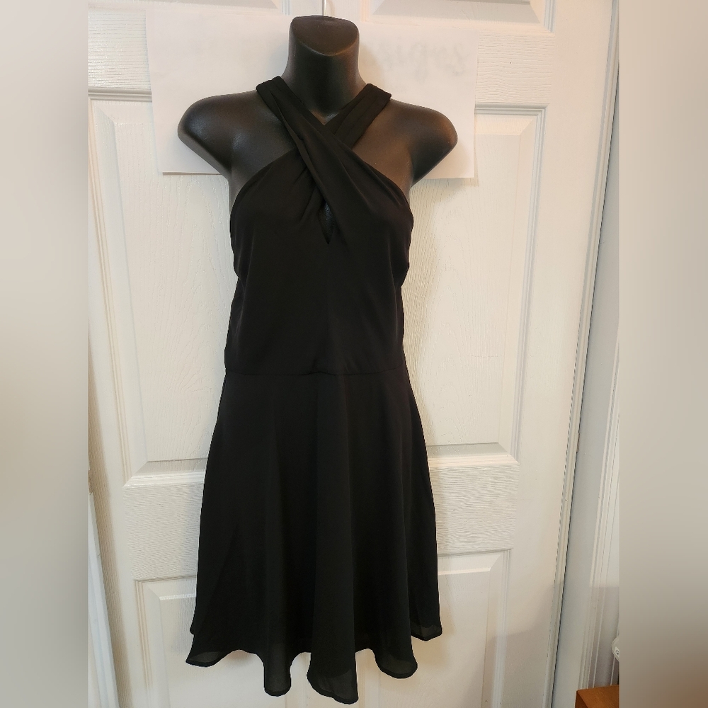 Elegant Black Halter Dress